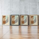 0211 bauhaus30 earth tones 3x4 framed posters mockup