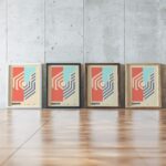 0213 bauhaus30 muted 3x4 framed posters mockup
