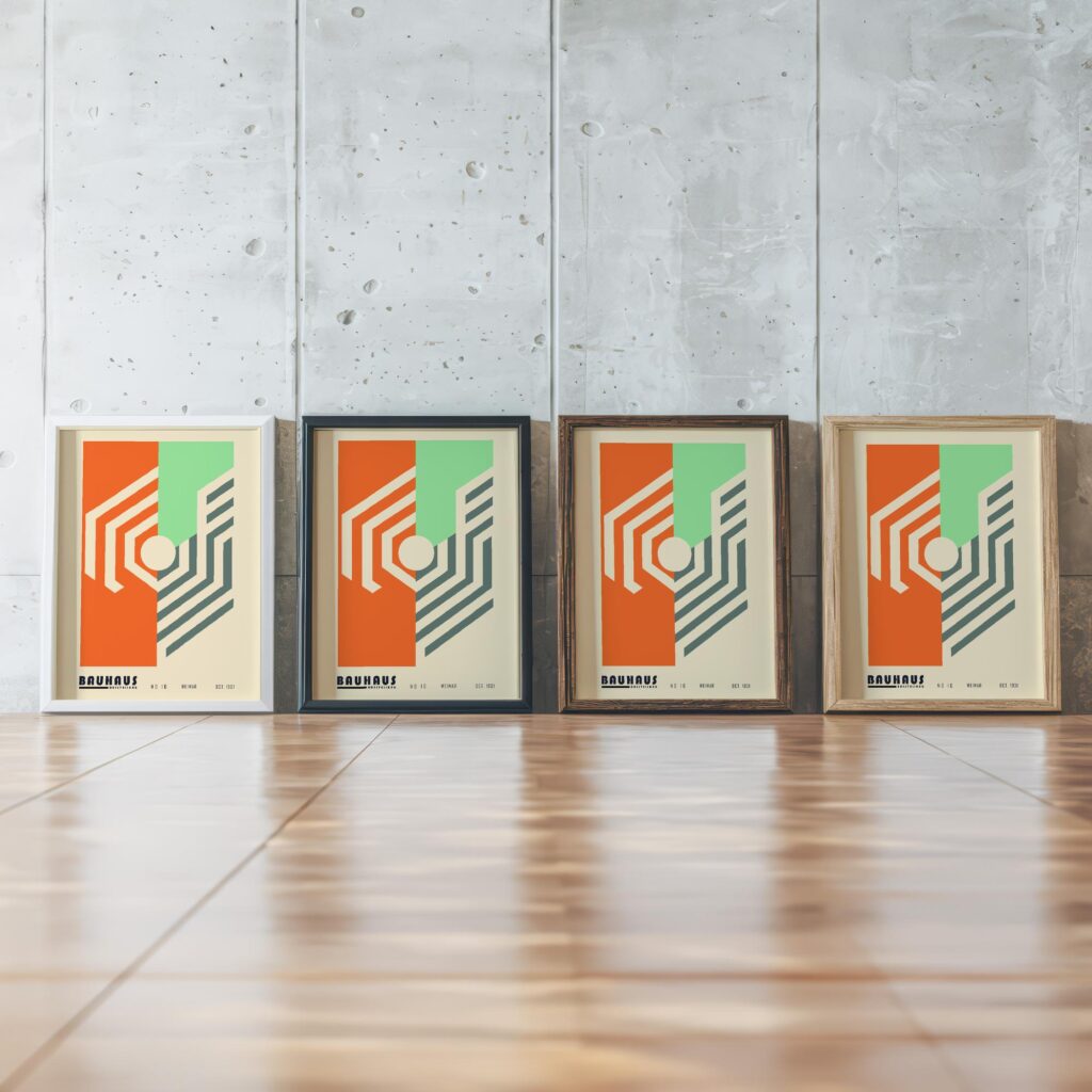 0216 bauhaus30 summer 3x4 framed posters mockup