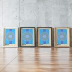 0217 bauhaus31 blue 3x4 framed posters mockup