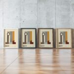 0225 bauhaus32 earth tones 3x4 framed posters mockup