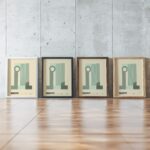 0226 bauhaus32 green 3x4 framed posters mockup