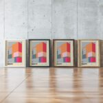 0234 bauhaus33 muted 3x4 framed posters mockup