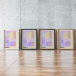0236 bauhaus33 pink 3x4 framed posters mockup