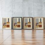 0239 bauhaus34 earth tones 3x4 framed posters mockup