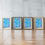 0245 bauhaus35 blue 3x4 framed posters mockup