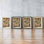 0246 bauhaus35 earth tones 3x4 framed posters mockup