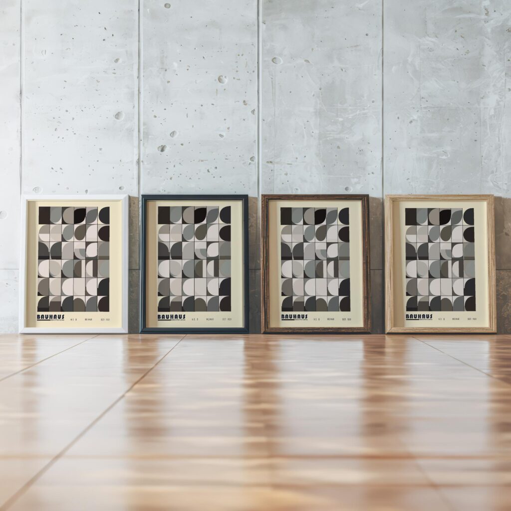 0249 bauhaus35 neutral 3x4 framed posters mockup