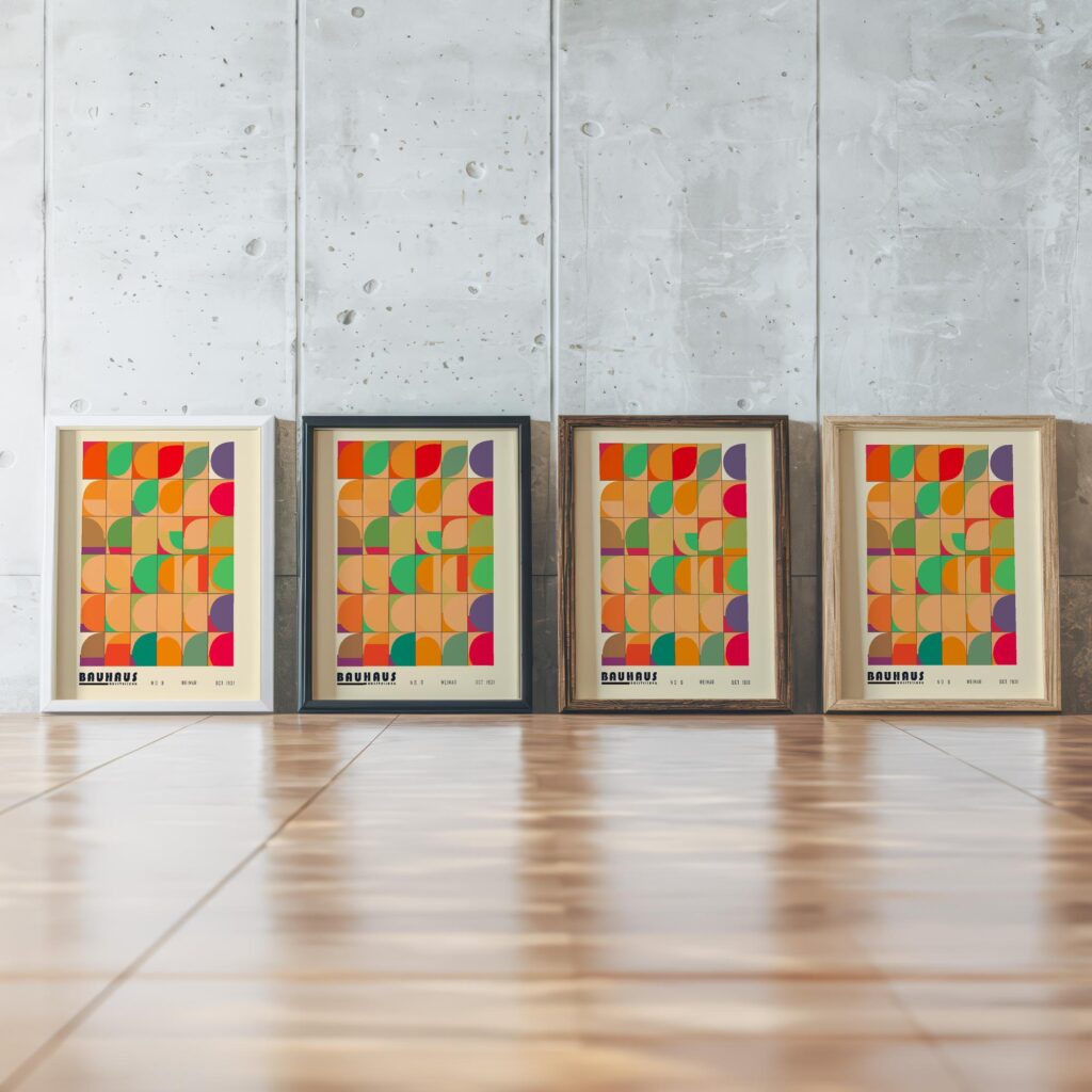 0251 bauhaus35 summer 3x4 framed posters mockup
