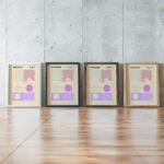 0264 bauhaus37 pink 3x4 framed posters mockup
