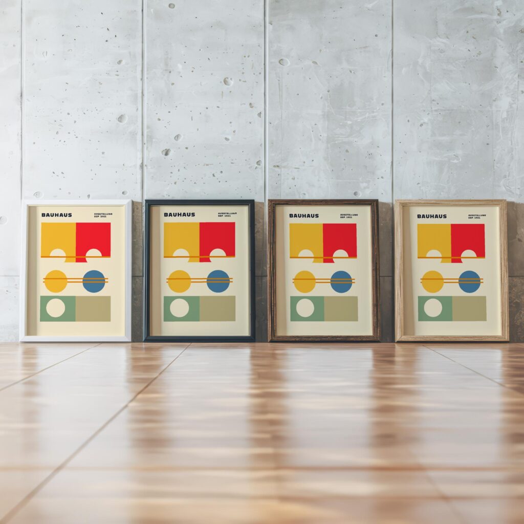 0265 bauhaus37 summer 3x4 framed posters mockup