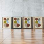0267 bauhaus38 earth tones 3x4 framed posters mockup