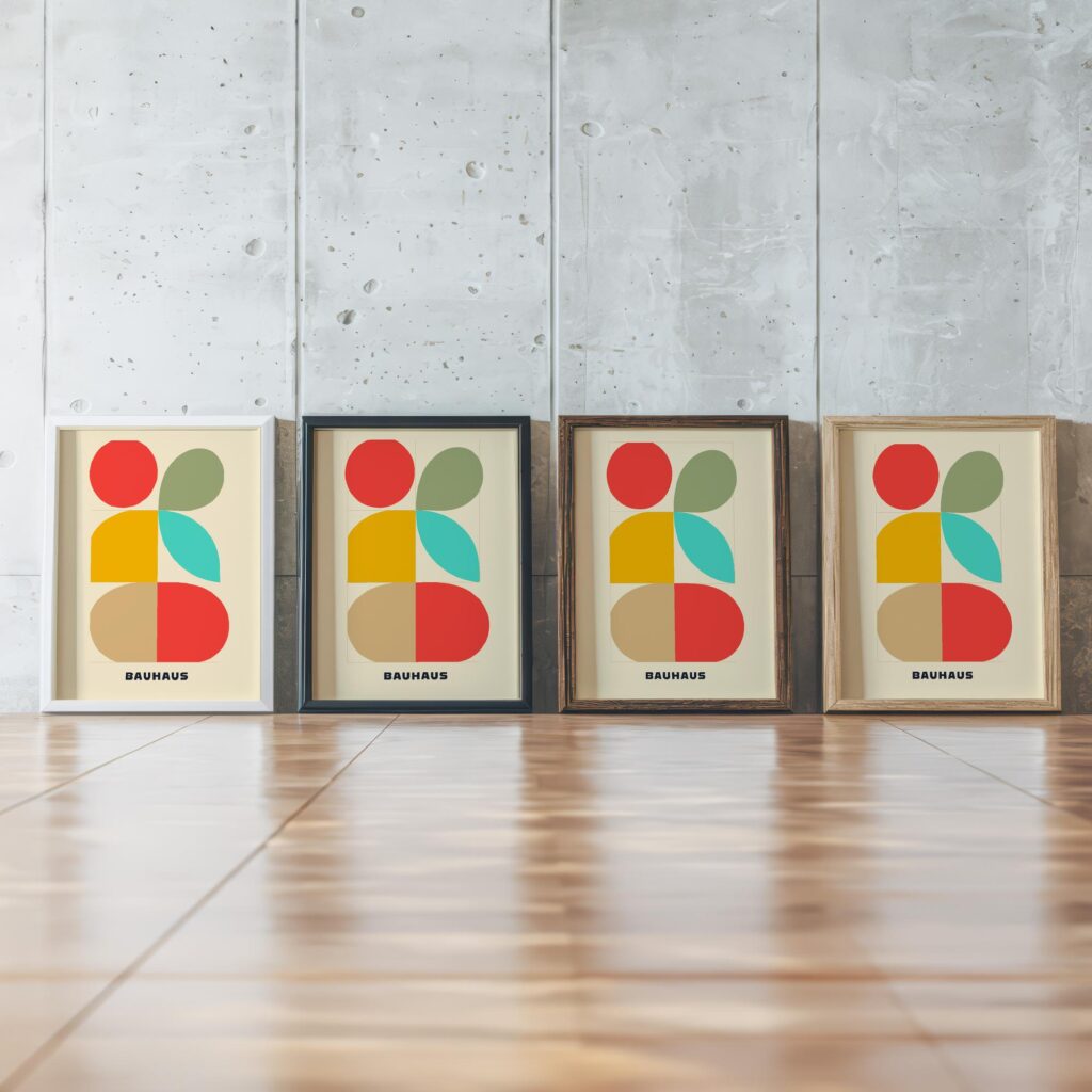 0272 bauhaus38 summer 3x4 framed posters mockup