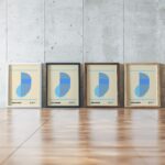 0273 bauhaus39 blue 3x4 framed posters mockup