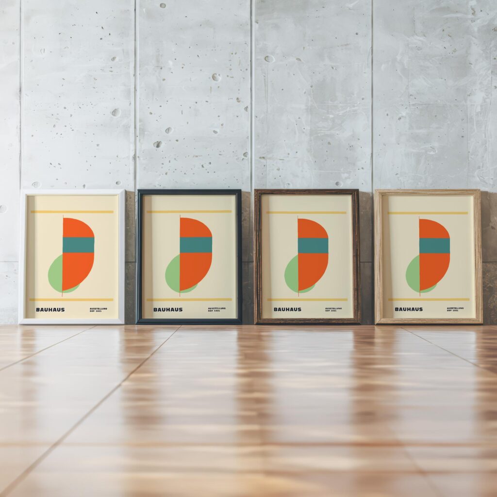 0279 bauhaus39 summer 3x4 framed posters mockup