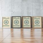 0282 bauhaus40 green 3x4 framed posters mockup