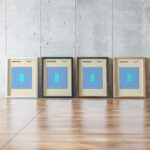 0301 bauhaus43 blue 3x4 framed posters mockup