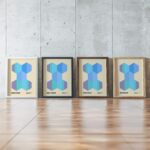 0308 bauhaus44 blue 3x4 framed posters mockup