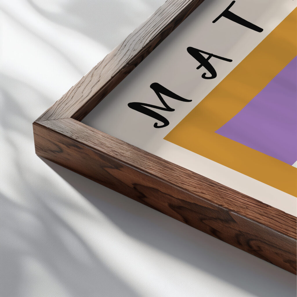 0827 henri matisse the snail 1953.svg mockup0 v3 close up dark wood mockup