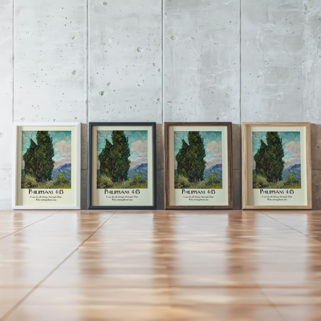1 Philippians 4 13 framed posters mockup
