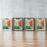 10 pear bauhaus 3x4 framed posters mockup