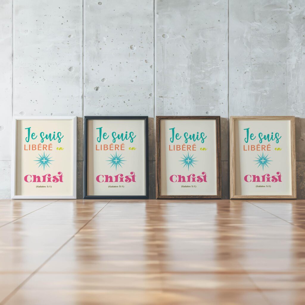 11 Je suis libere en Christ framed posters mockup