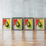 12 avocado bauhaus 3x4 framed posters mockup