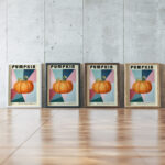 13 pumpkin bauhaus 3x4 framed posters mockup