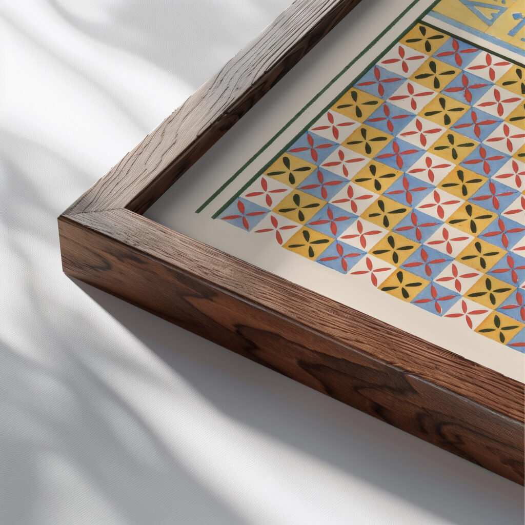 13. Plafond du Tombeau Danna n° 81 14. Plafond du Tombeau de Menkheper n° 79 1911 Gustave Jequier close up dark wood mockup
