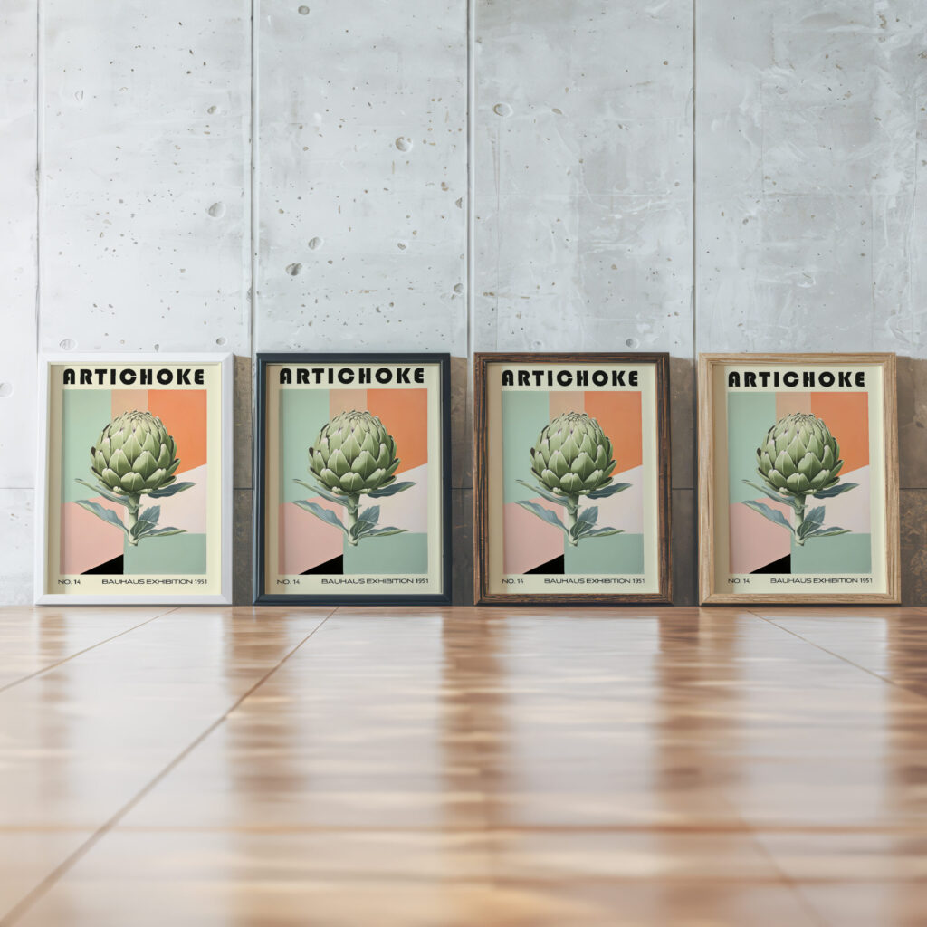 14 artichoke bauhaus 3x4 framed posters mockup