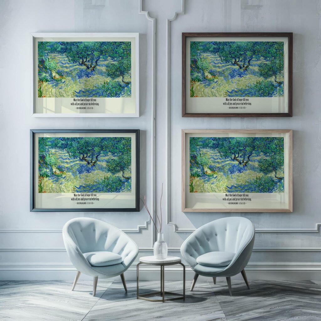 17 Romans 15 13 framed posters mockup
