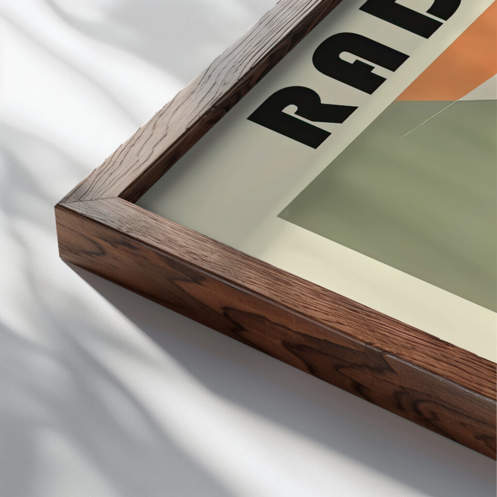 17 radish bauhaus 3x4 close up dark wood mockup