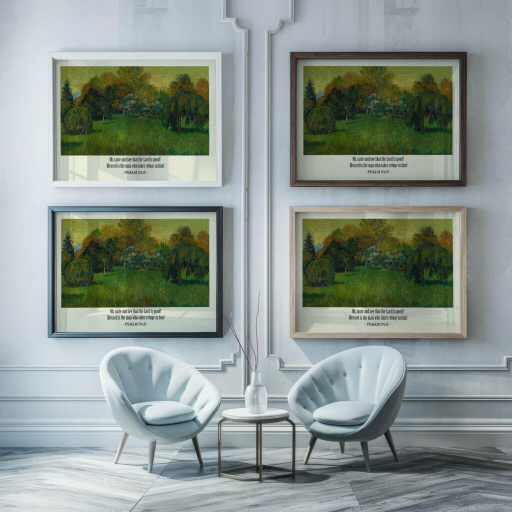 18 Psalm 34 8 framed posters mockup