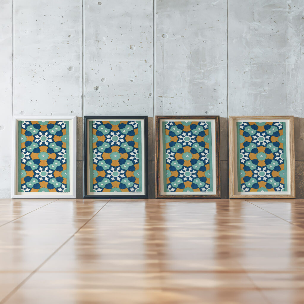 18 plates of ornamental tiles from the Afghan Boundary Commission Pl 01 1884 Afghan Boundary Commission framed posters mockup