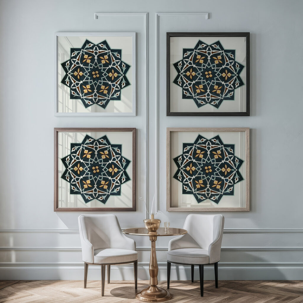 18 plates of ornamental tiles from the Afghan Boundary Commission Pl 02 1884 Afghan Boundary Commission framed posters mockup