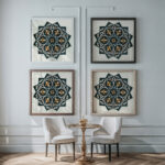 18 plates of ornamental tiles from the Afghan Boundary Commission Pl 02 1884 Afghan Boundary Commission framed posters mockup