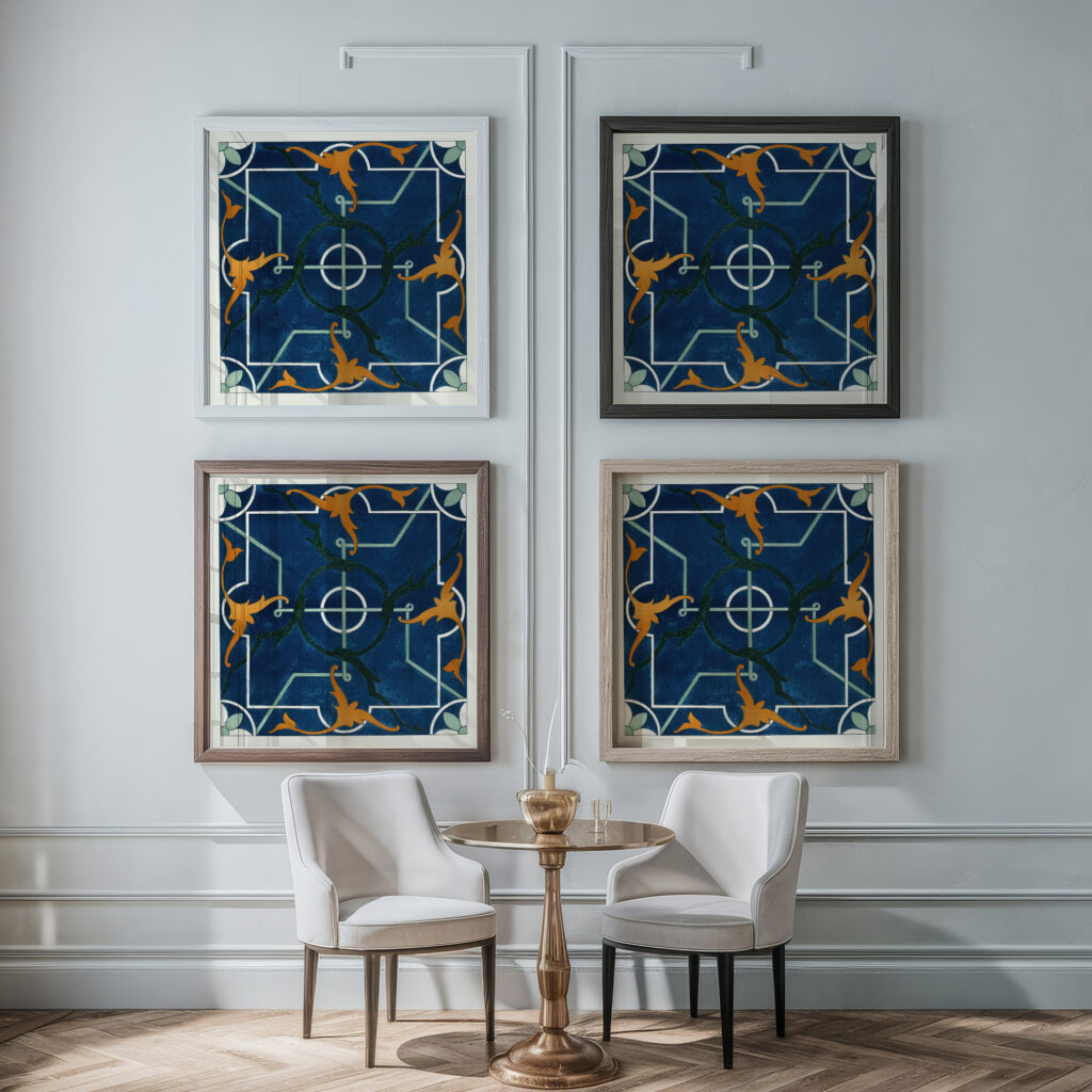 18 plates of ornamental tiles from the Afghan Boundary Commission Pl 05 1884 Afghan Boundary Commission framed posters mockup