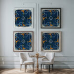 18 plates of ornamental tiles from the Afghan Boundary Commission Pl 05 1884 Afghan Boundary Commission framed posters mockup