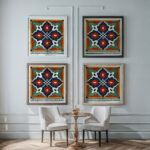 18 plates of ornamental tiles from the Afghan Boundary Commission Pl 08 1884 Afghan Boundary Commission framed posters mockup