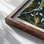 18 plates of ornamental tiles from the Afghan Boundary Commission Pl 10 1884 Afghan Boundary Commission close up dark wood mockup