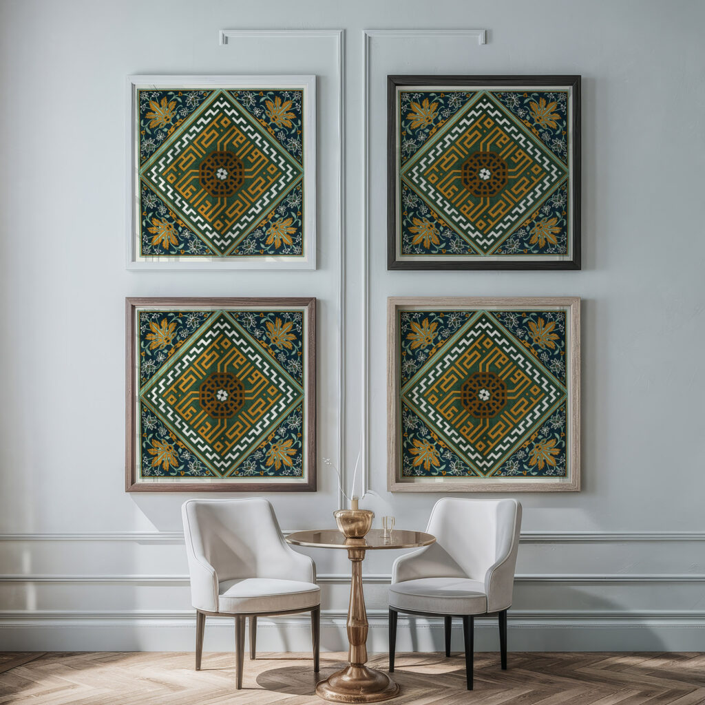 18 plates of ornamental tiles from the Afghan Boundary Commission Pl 11 1884 Afghan Boundary Commission framed posters mockup