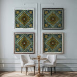 18 plates of ornamental tiles from the Afghan Boundary Commission Pl 11 1884 Afghan Boundary Commission framed posters mockup