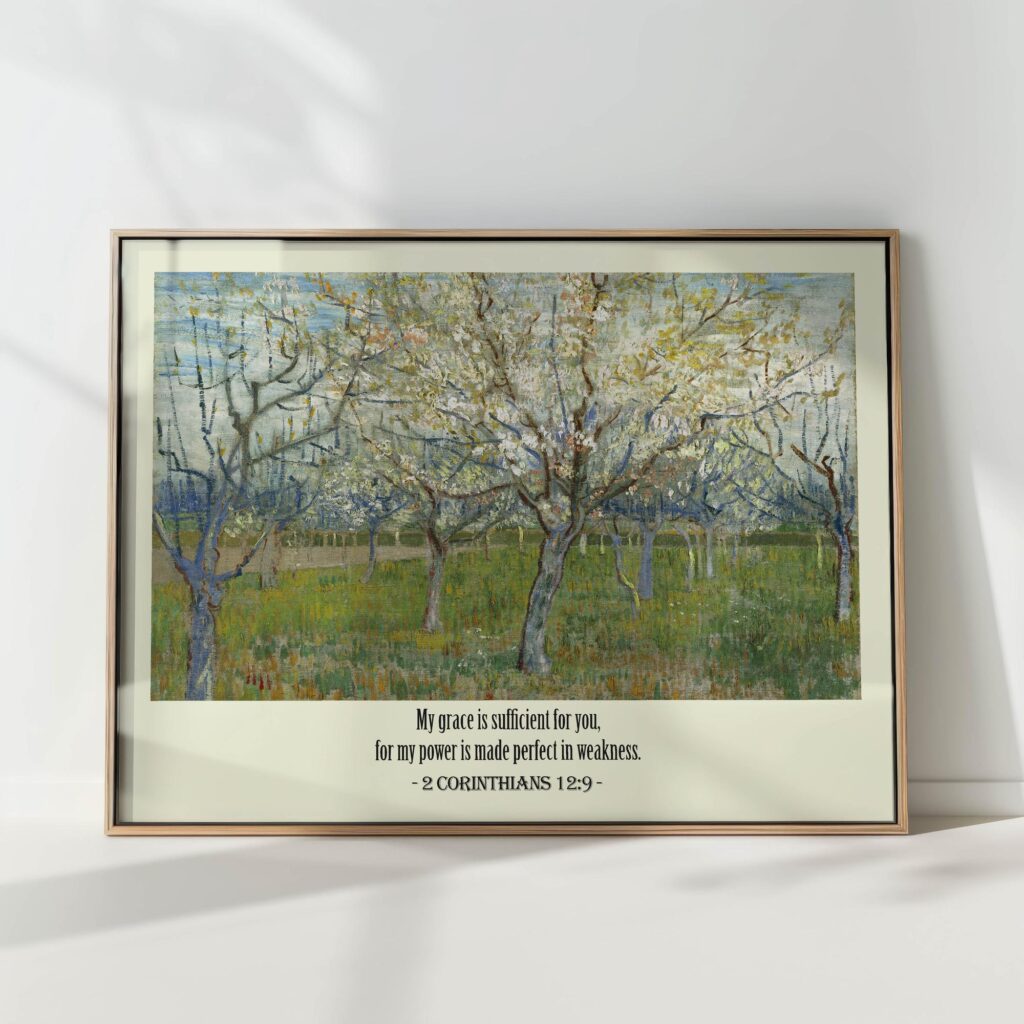 2 corinthians 129 bible verse christian print