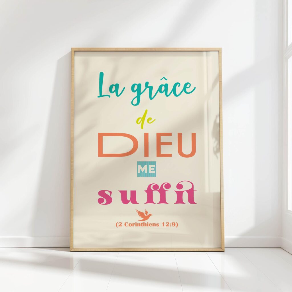 2 corithians 129 french bible christian affirmation print