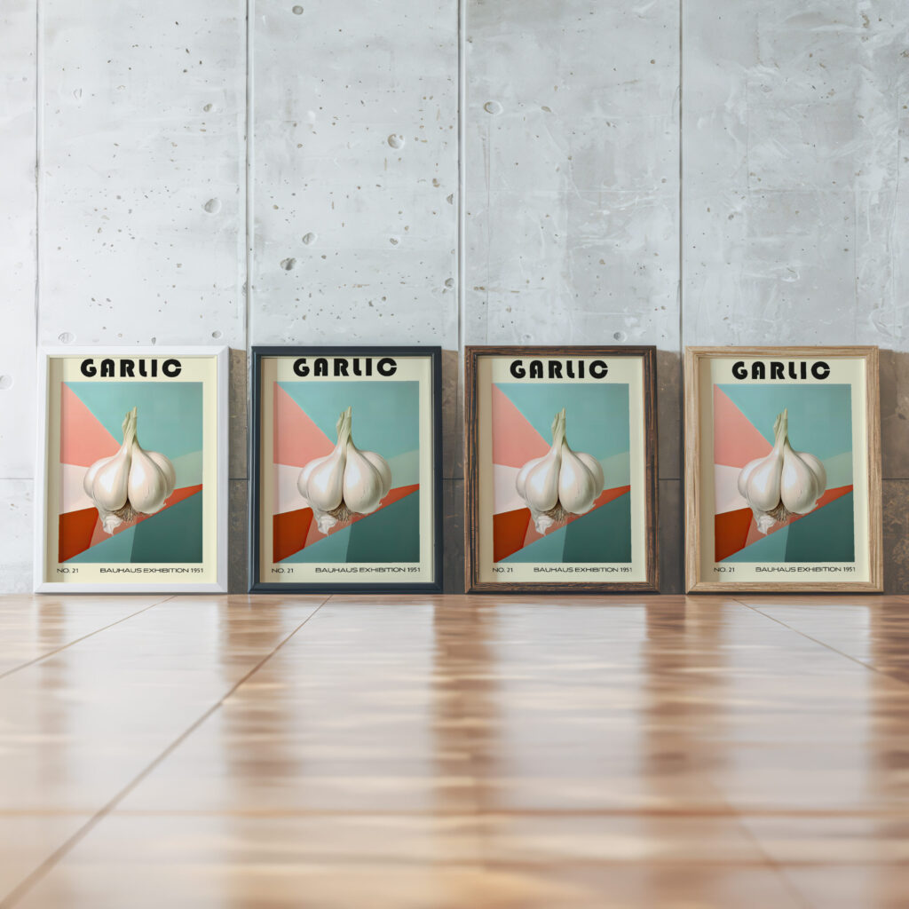 21 garlic bauhaus 3x4 framed posters mockup 21 garlic bauhaus 3x4 framed posters mockup