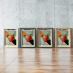 24 strawberry bauhaus 3x4 framed posters mockup