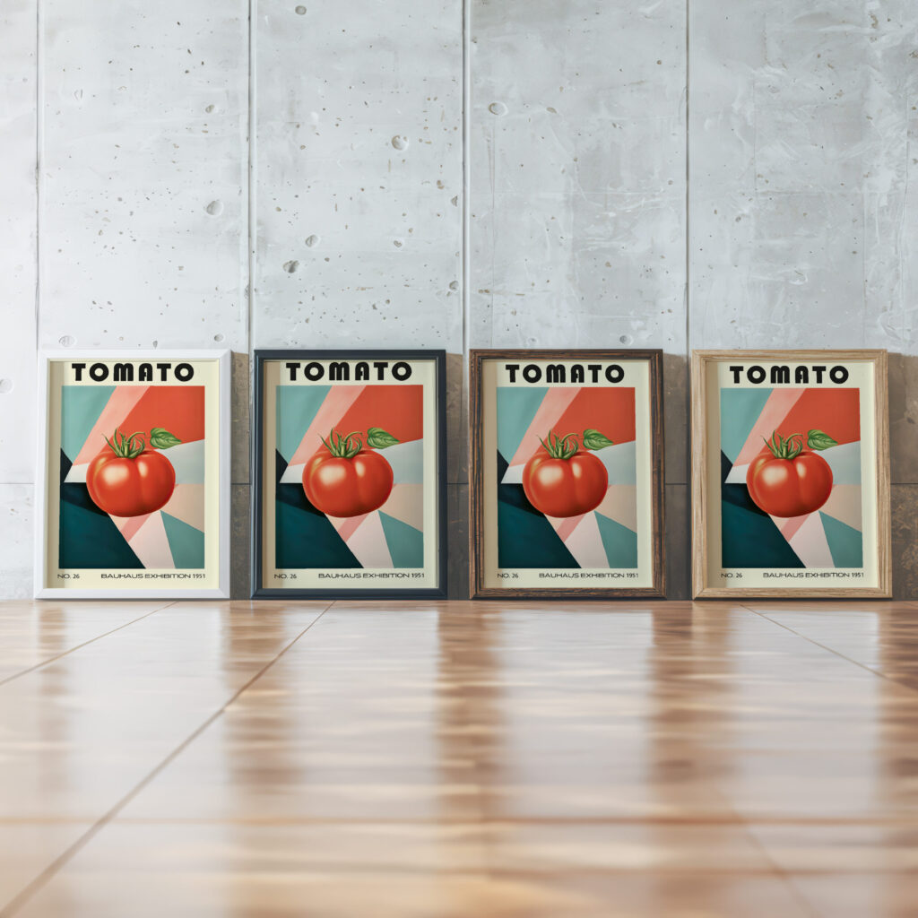 26 tomatoe bauhaus 3x4 framed posters mockup