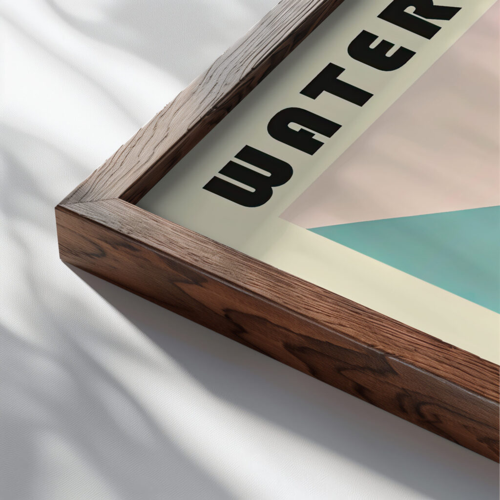 27 watermelon bauhaus 3x4 close up dark wood mockup