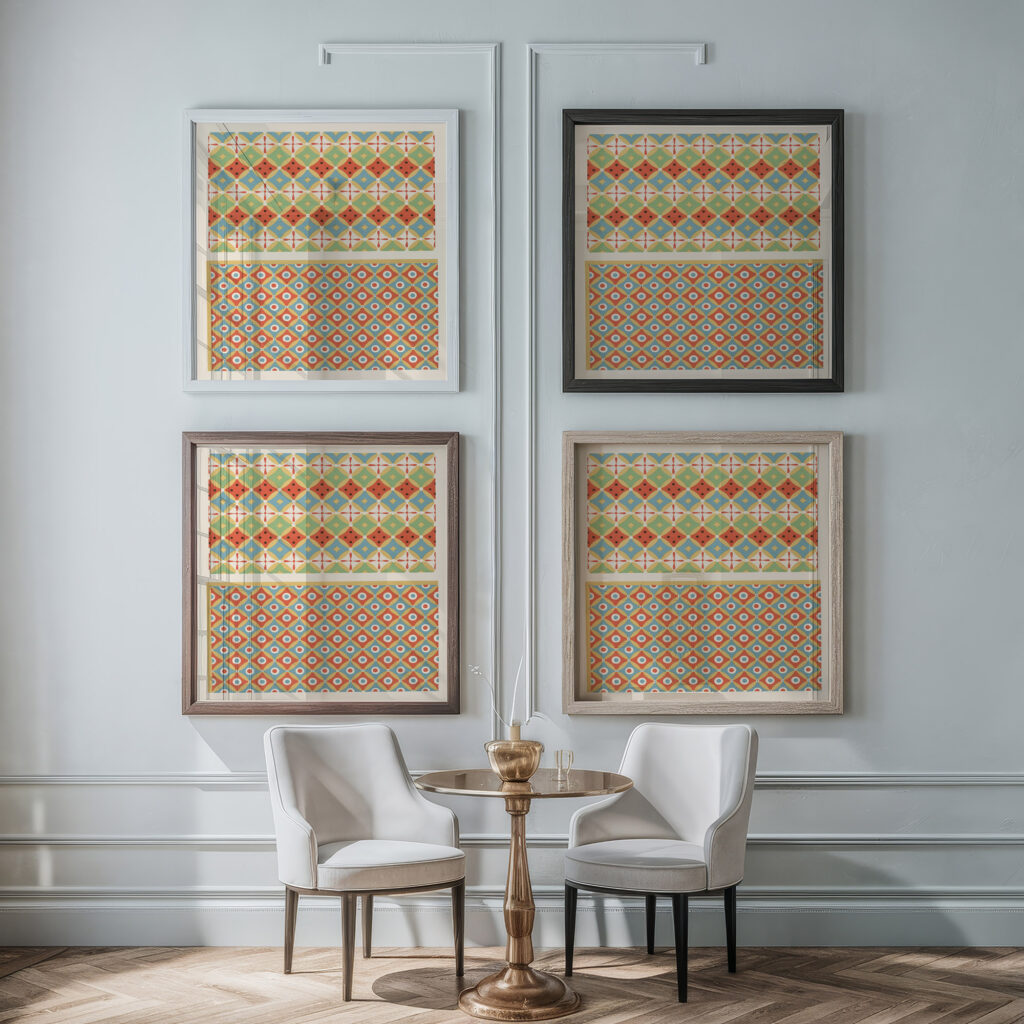 27. Plafond du Tombeau de Nekht Min n° 87 28. Plafond du Tombeau n° 91 Anonyme 1911 Gustave Jequier framed posters mockup