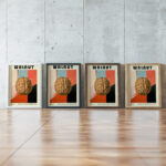 29 walnut bauhaus 3x4 framed posters mockup